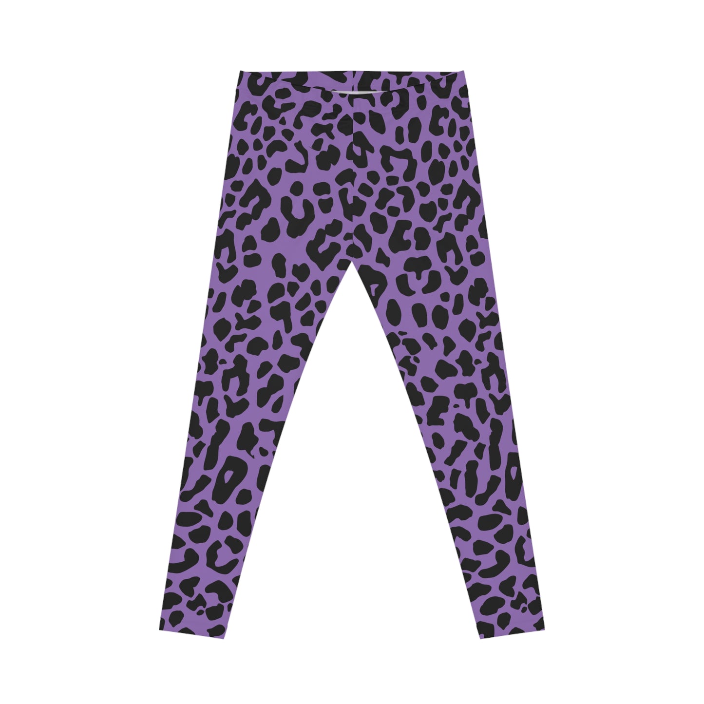 All-Over Print Leggings Leopard Pattern Black/Purple