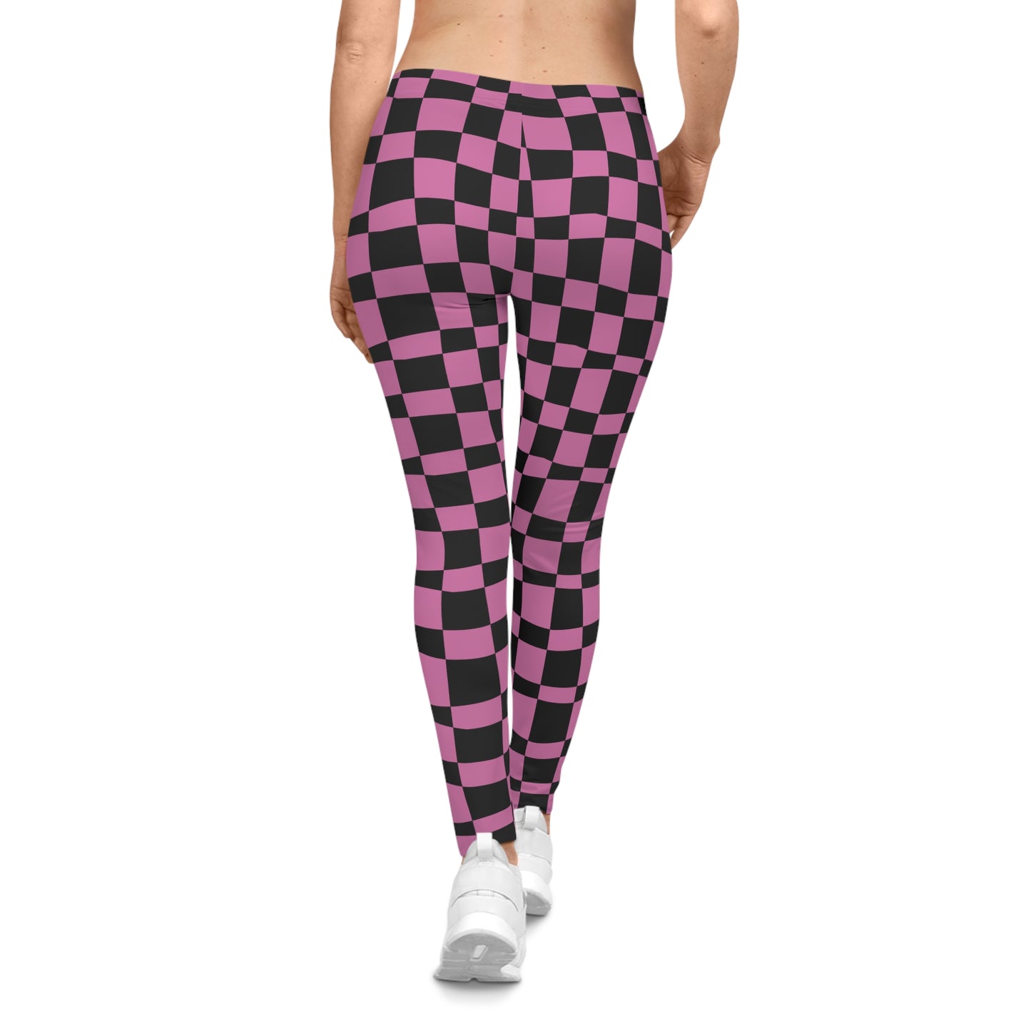 All-Over Print Leggings Checkered Black/Pink