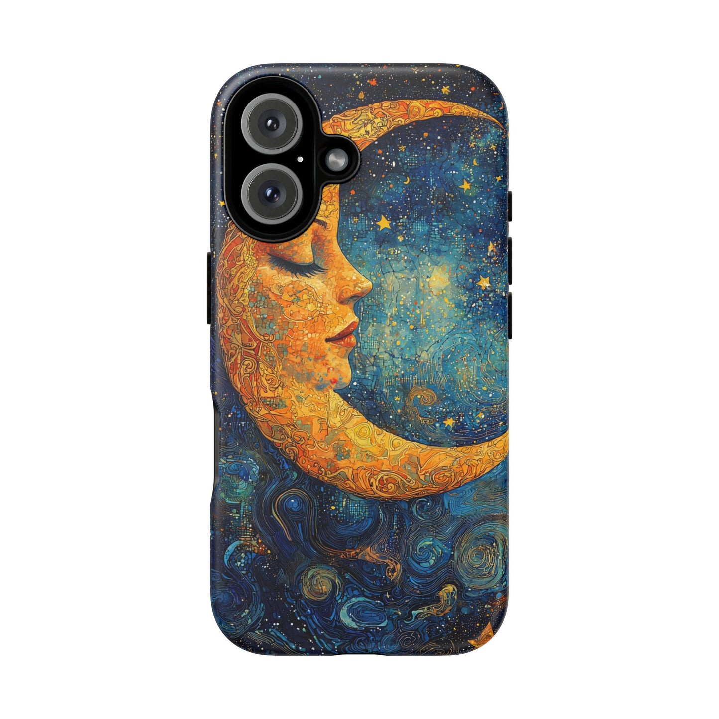 Artistic Crescent Moon Phone Case — Dreamy Starry Night Protection