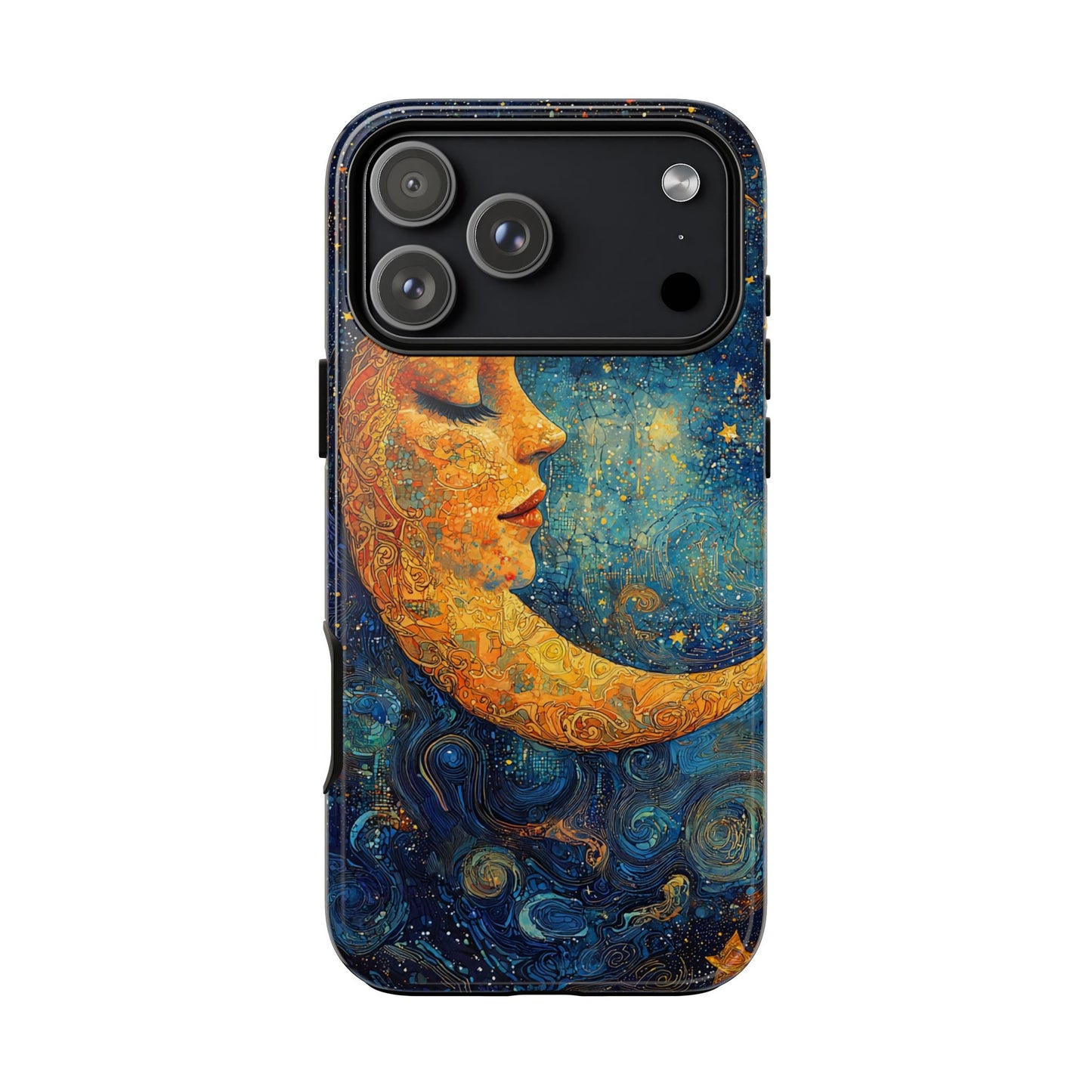 Artistic Crescent Moon Phone Case — Dreamy Starry Night Protection