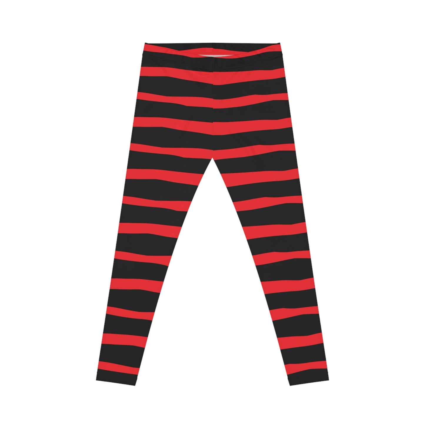 All-Over Print Leggings Striped Black/Red
