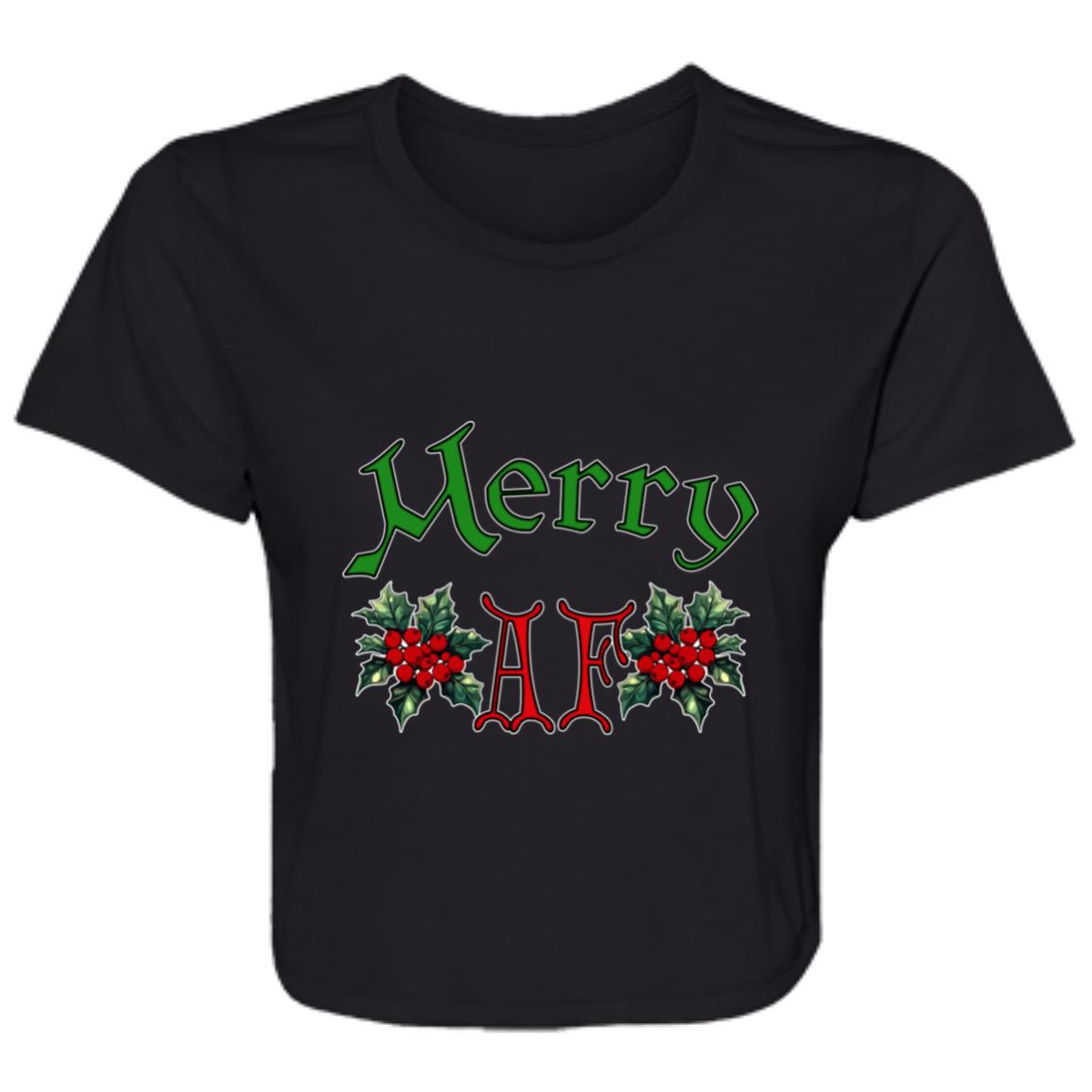 Flowy Cropped Tee Merry AF