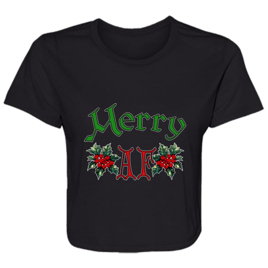 Flowy Cropped Tee Merry AF
