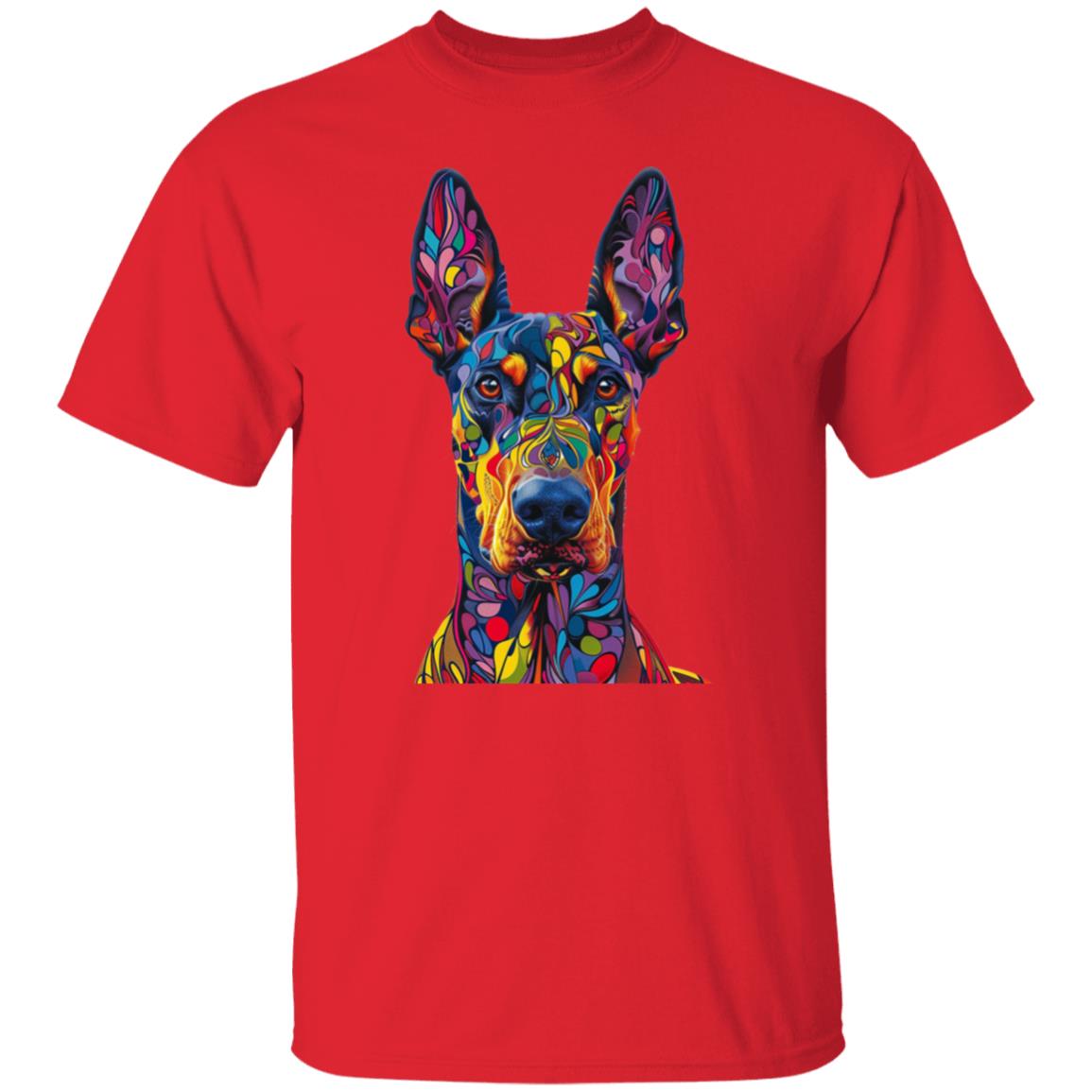 Oversized T-Shirt Colorful Abstract Doberman