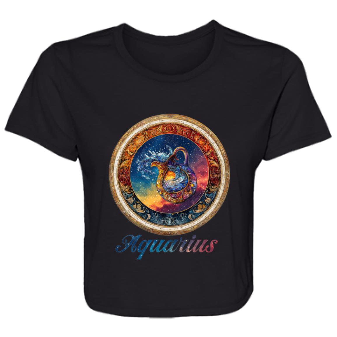 Flowy Cropped Tee Zodiac Aquarius