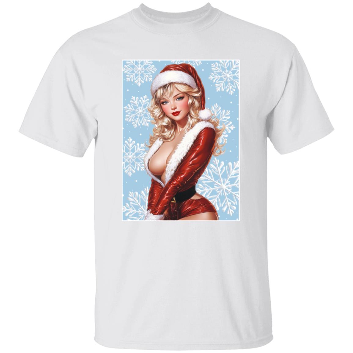 Oversized T-Shirt Santa Pin Up Lady