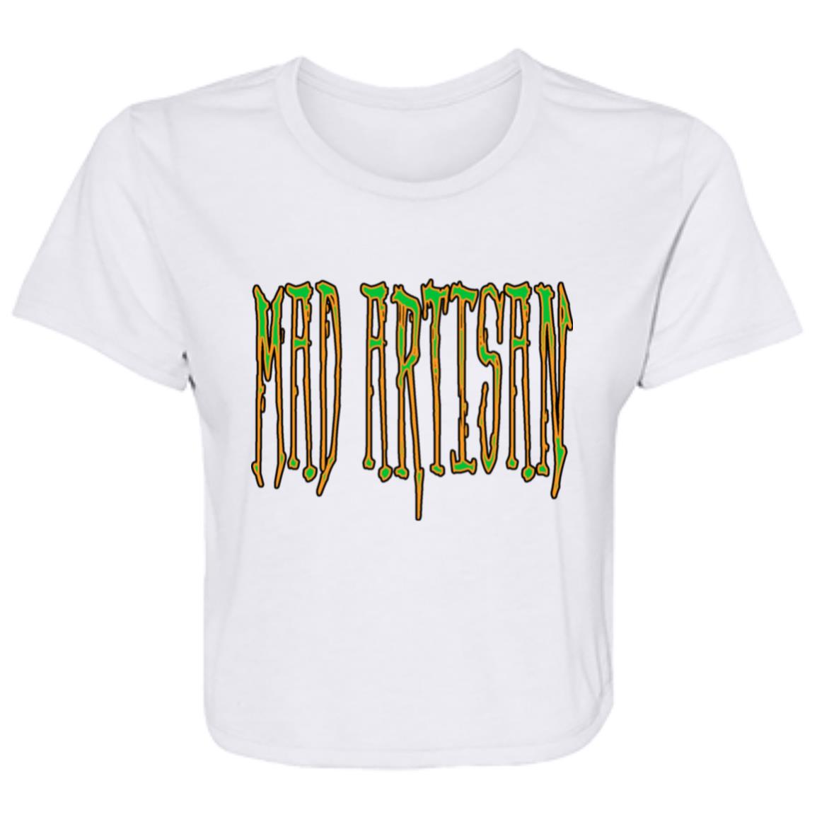 Flowy Cropped Tee Mad Artisan Green Logo