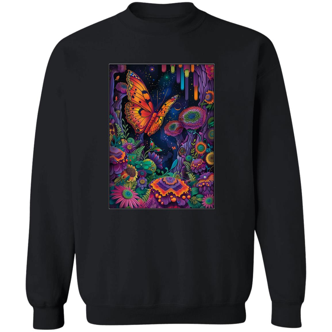 Pullover Sweatshirt Psychedelic Butterfly
