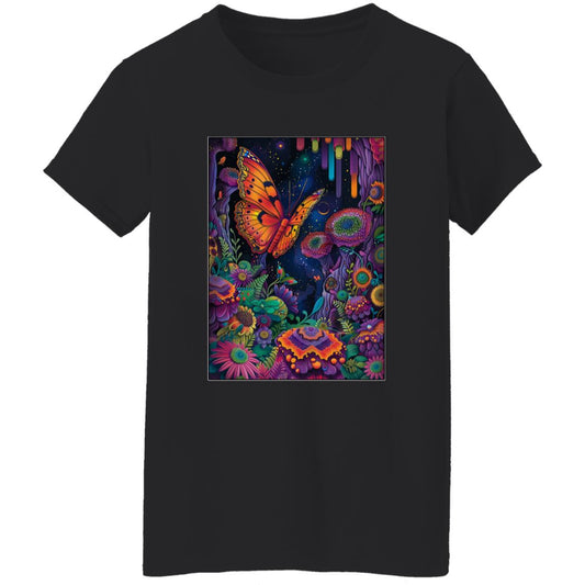 Oversized T-Shirt Psychedelic Butterfly