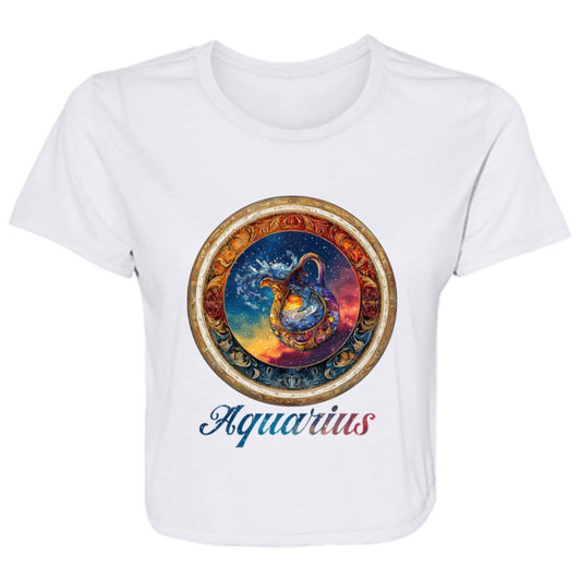 Flowy Cropped Tee Zodiac Aquarius