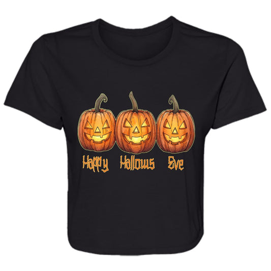 Flowy Cropped Tee Happy Hallows Eve
