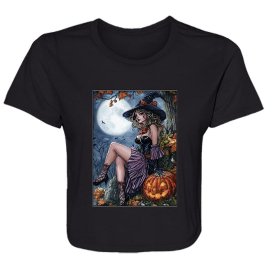 Flowy Cropped Tee Halloween Witch