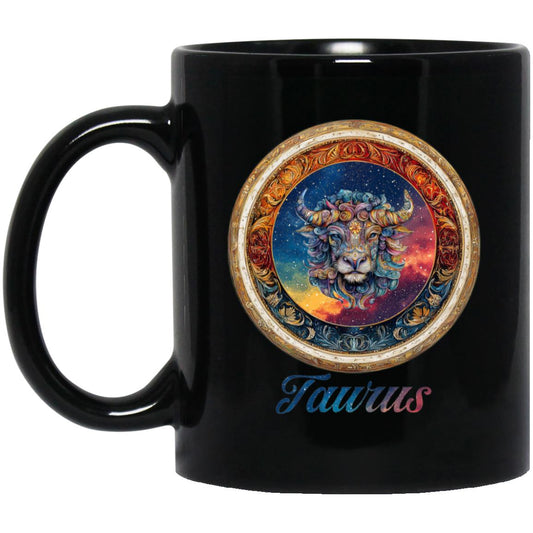 11oz Black Mug Zodiac Taurus