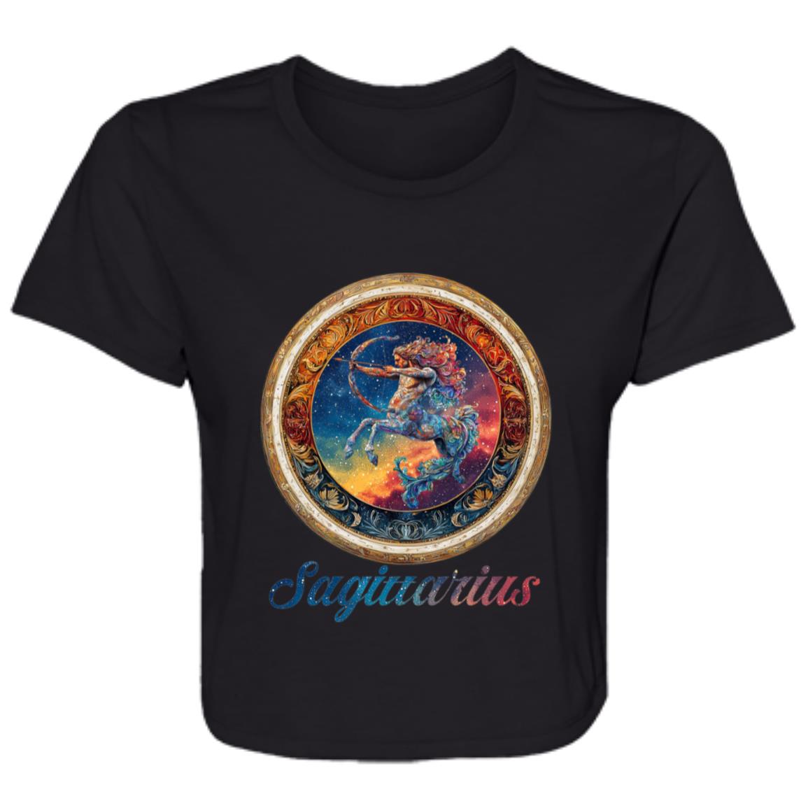 Flowy Cropped Tee Zodiac Sagittarius