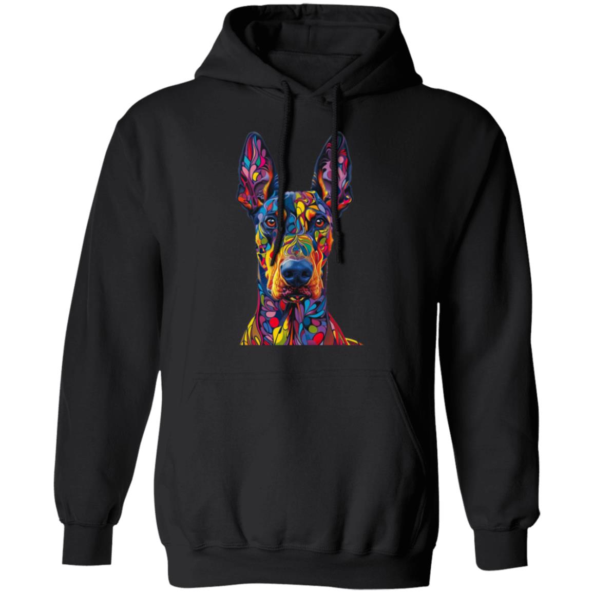 Pullover Hoodie Colorful Abstract Doberman