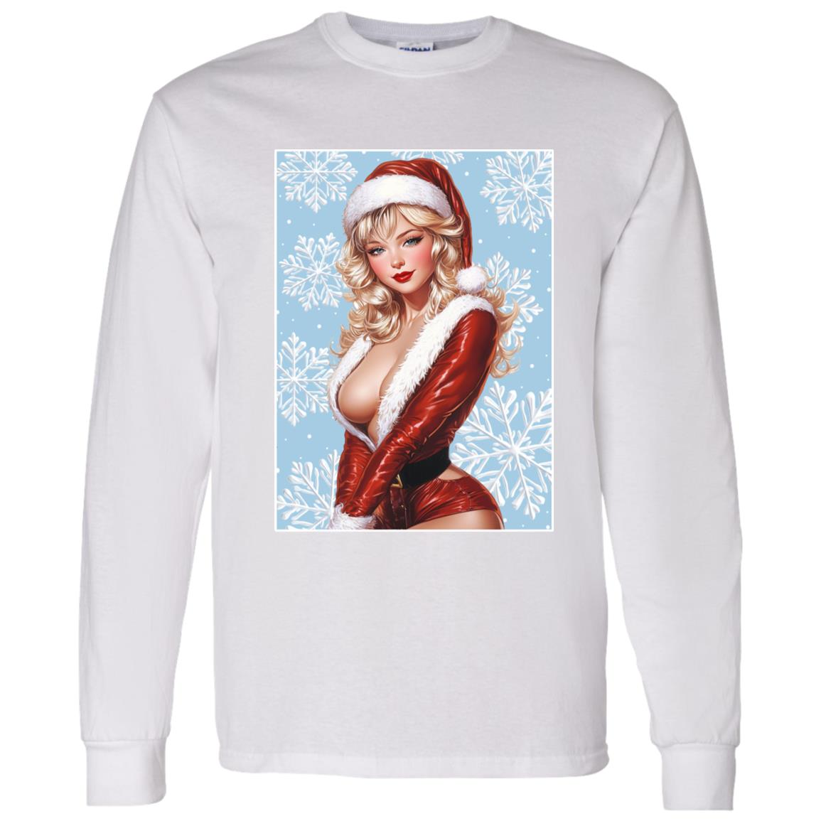 LS T-Shirt Santa Pin Up Lady