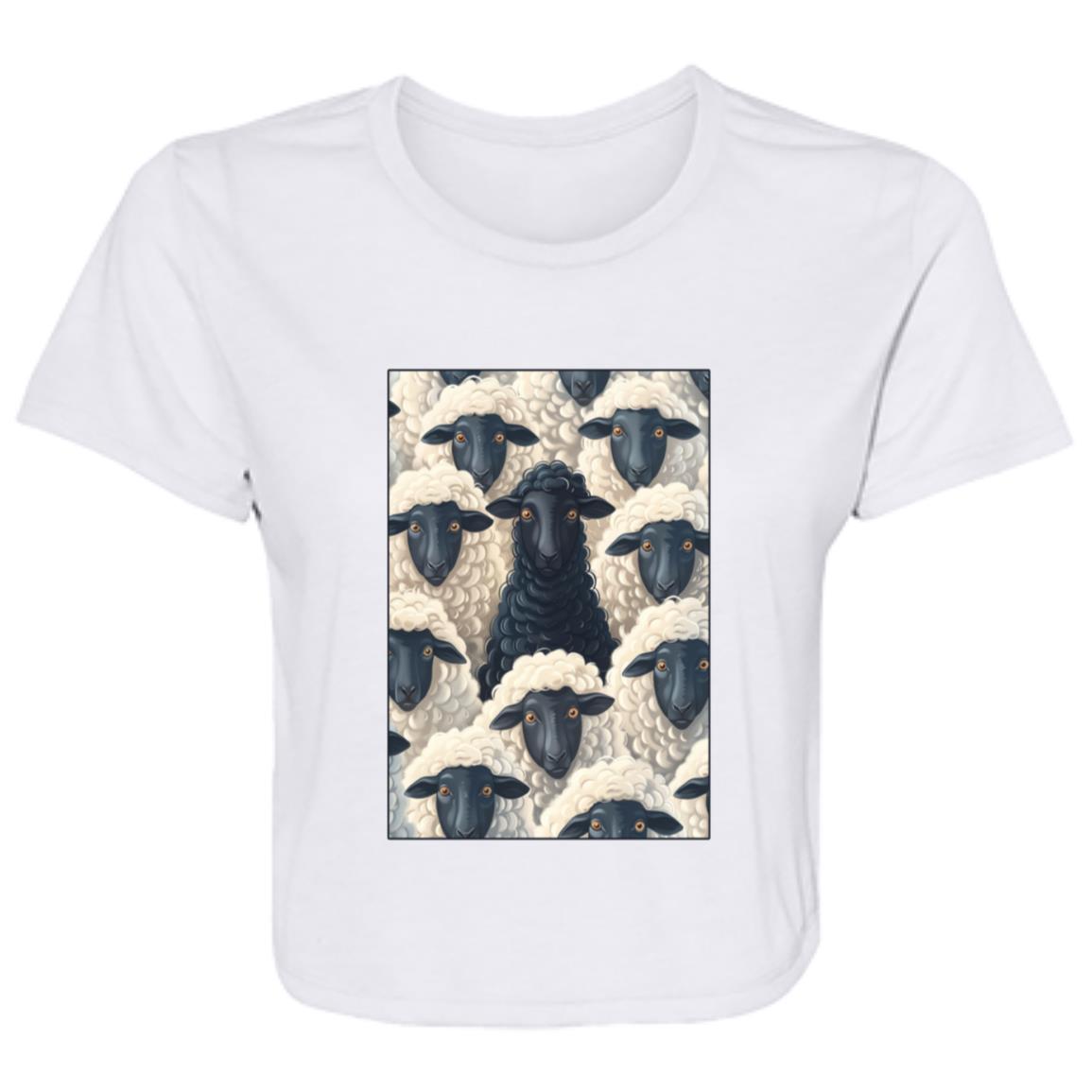 Flowy Cropped Tee Black Sheep