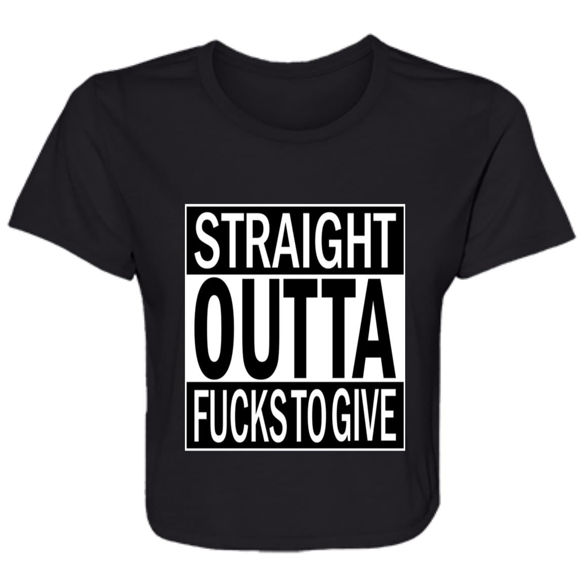 Flowy Cropped Tee Straight Outta Fucks