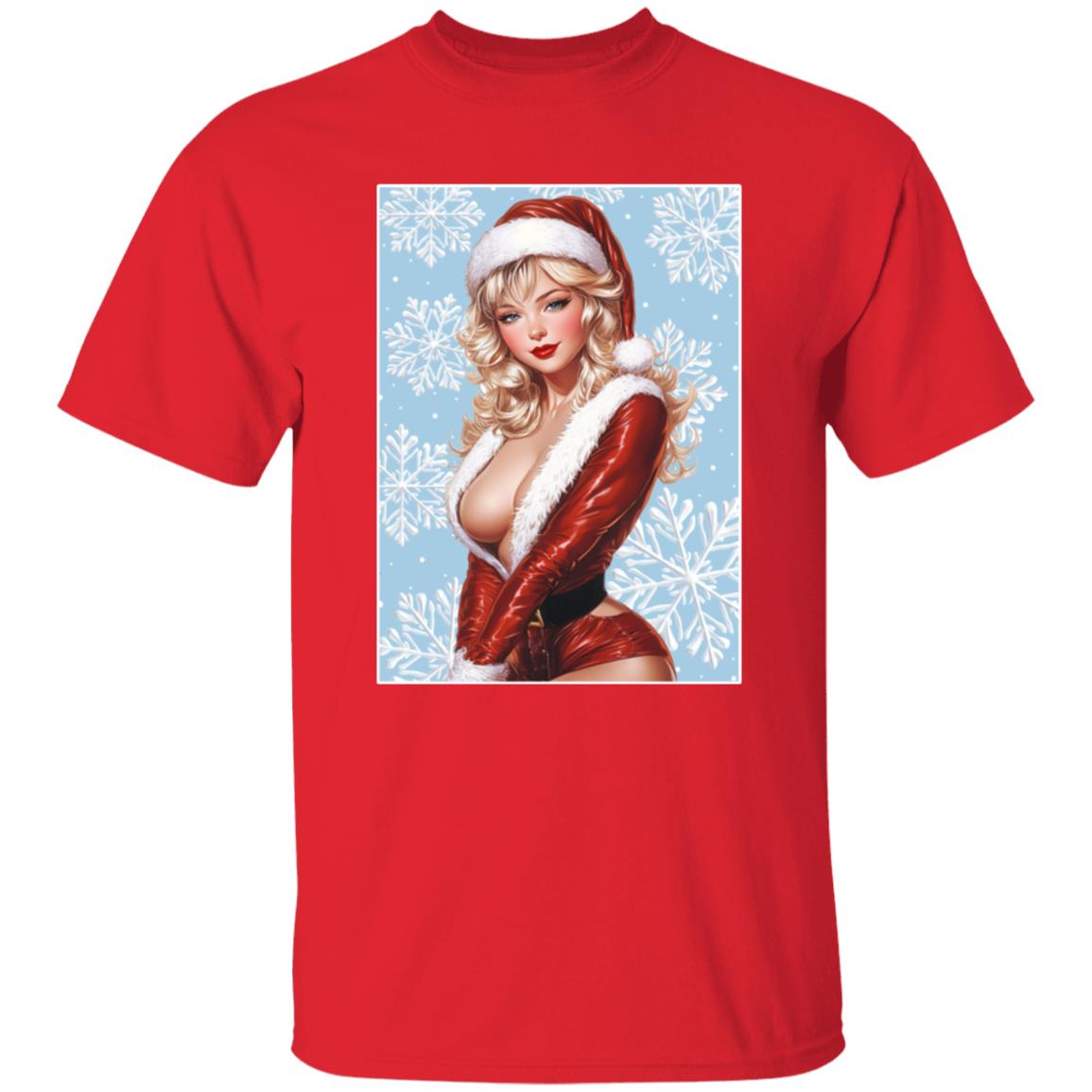 Oversized T-Shirt Santa Pin Up Lady