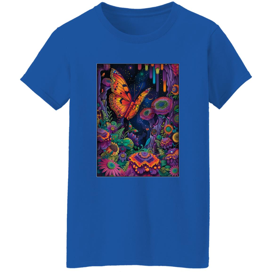 Oversized T-Shirt Psychedelic Butterfly