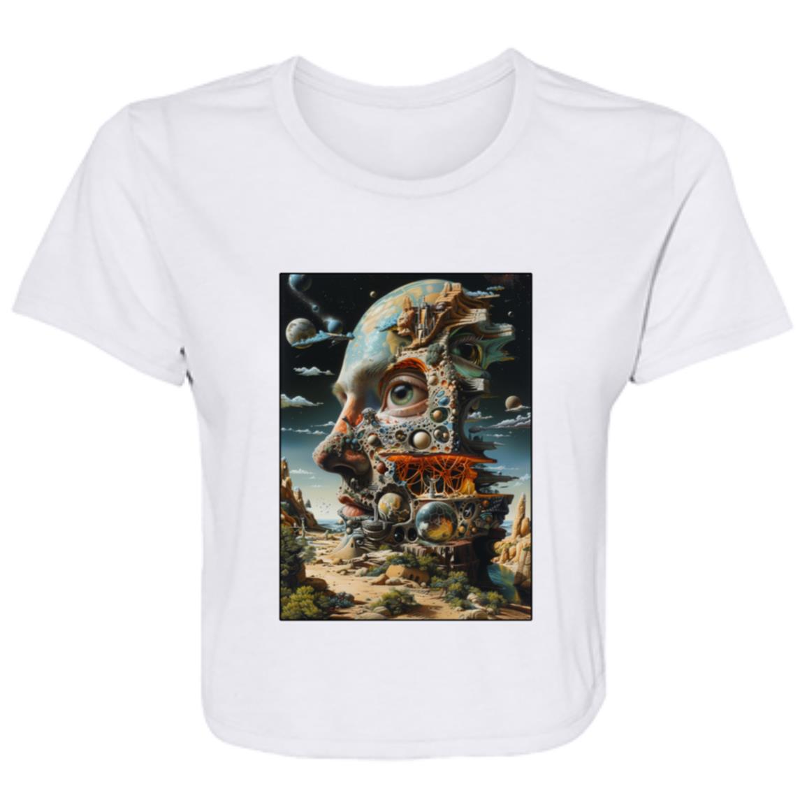 Flowy Cropped Tee Alien Monument Surrealism