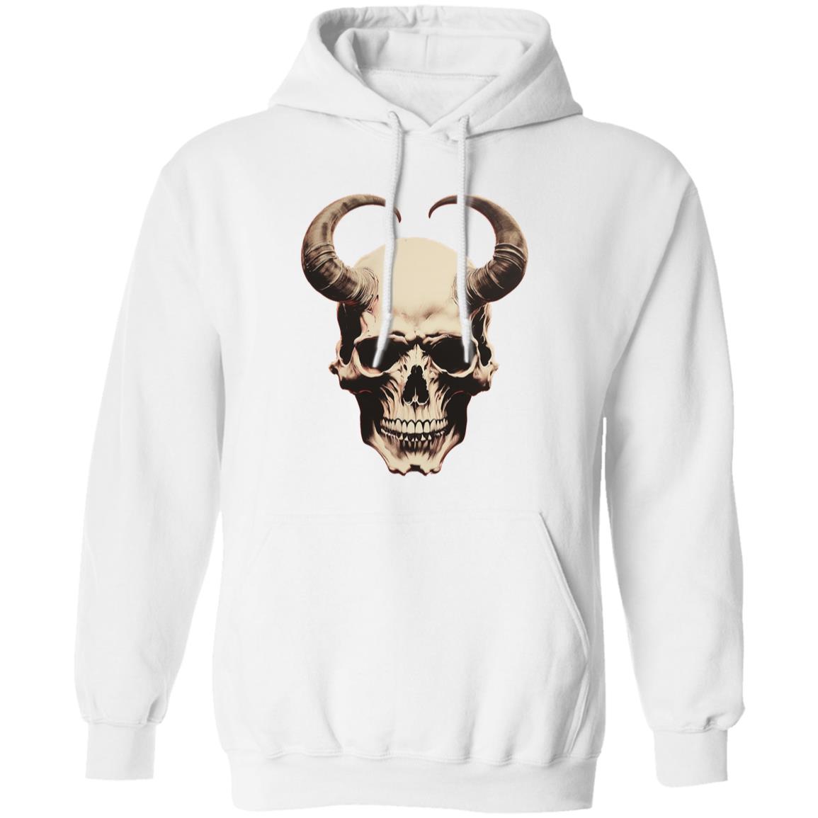 Pullover Hoodie Horned Skull