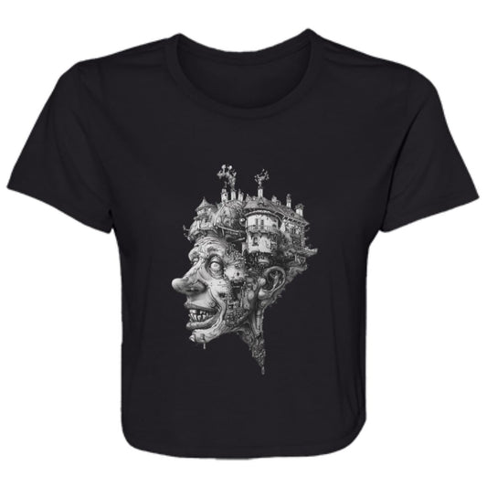 Flowy Cropped Tee Castle Head
