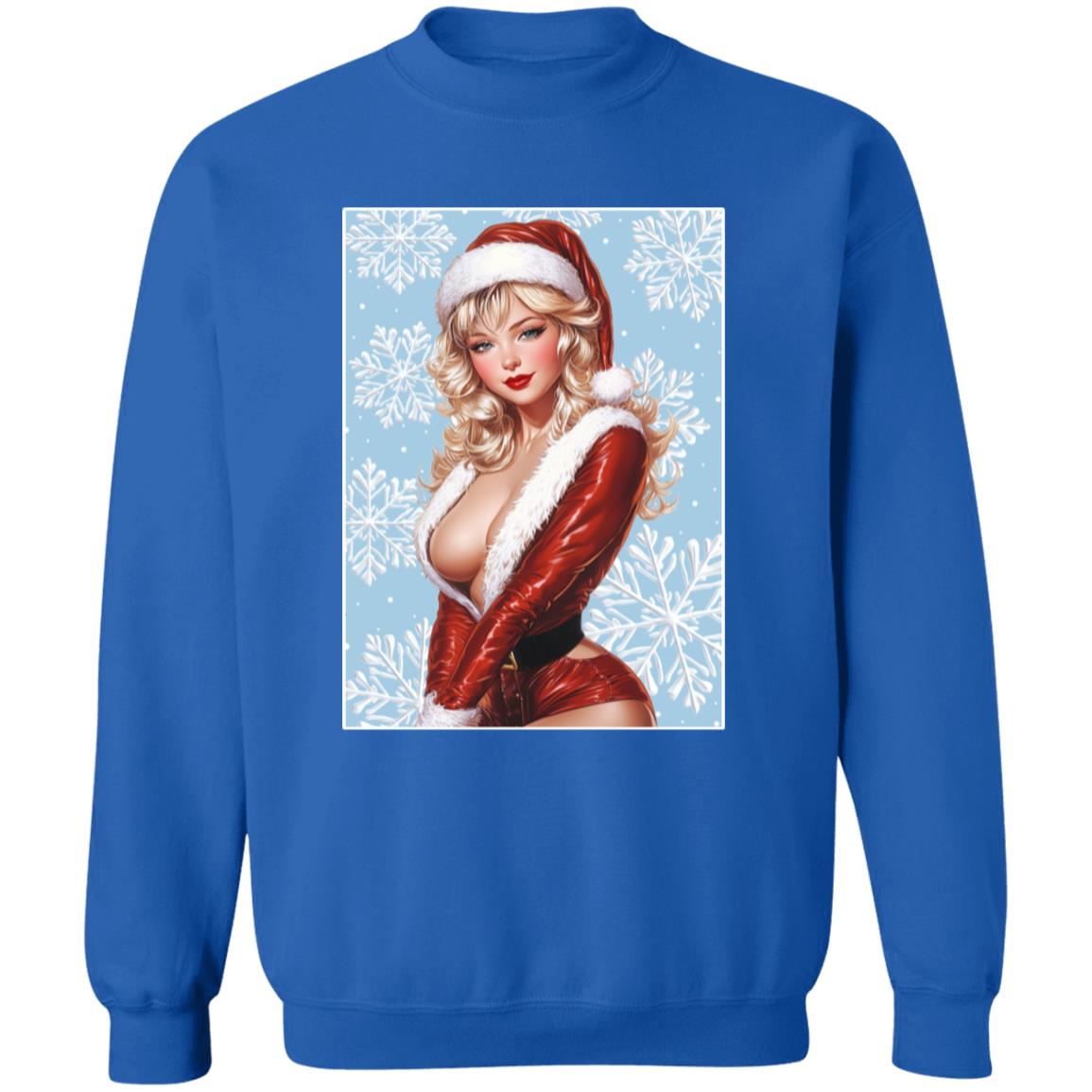 Pullover Sweatshirt Santa Pin Up Lady