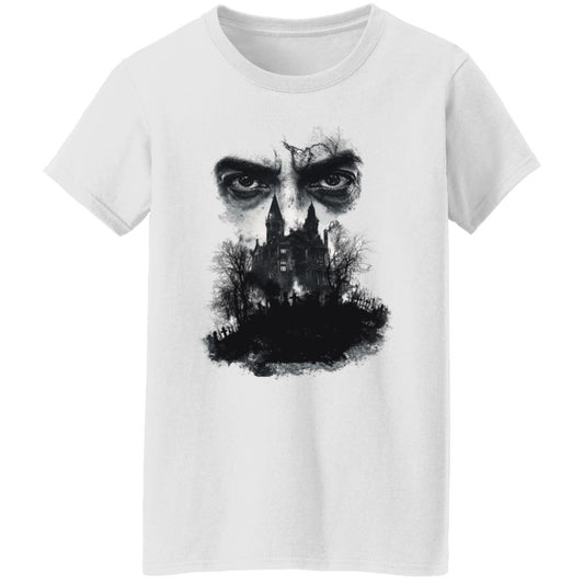 Oversized T-Shirt Glaring Eyes Over Gothic Mansion