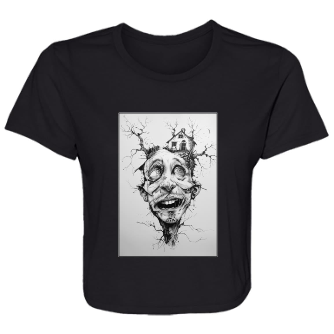 Flowy Cropped Tee House Head