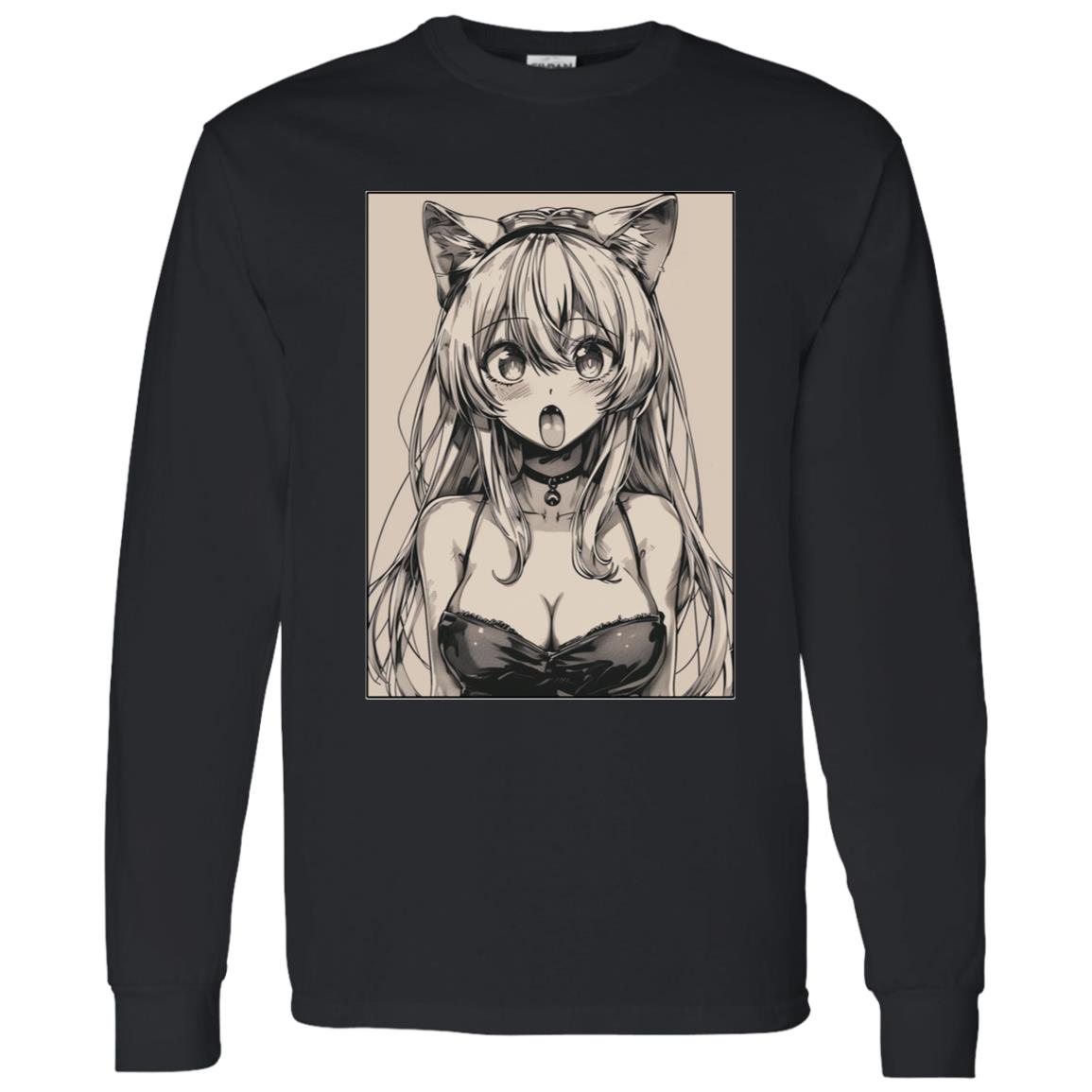 LS T-Shirt Anime Cat Eared Girl