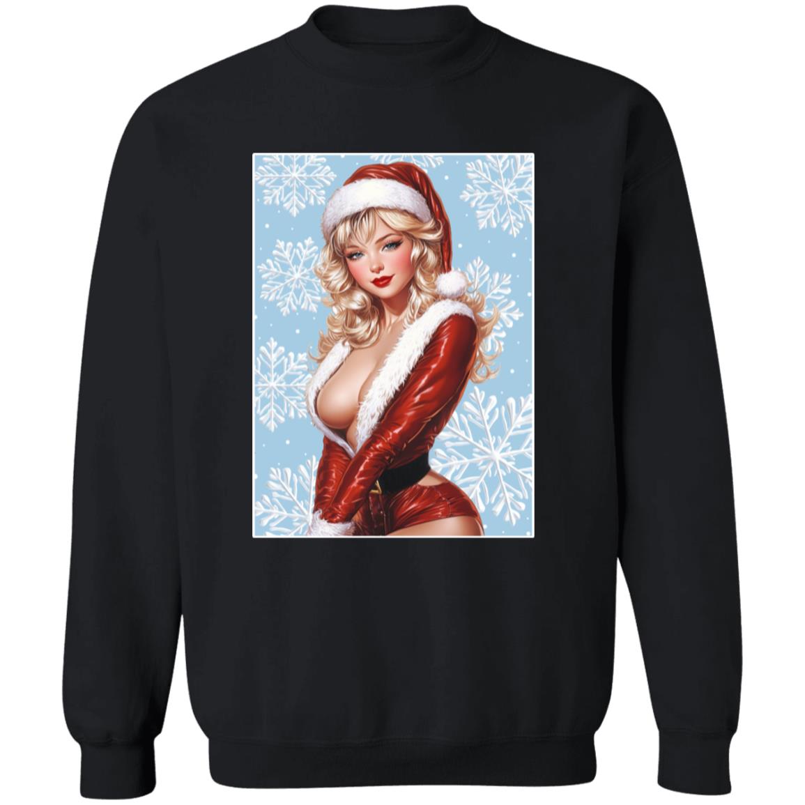 Pullover Sweatshirt Santa Pin Up Lady