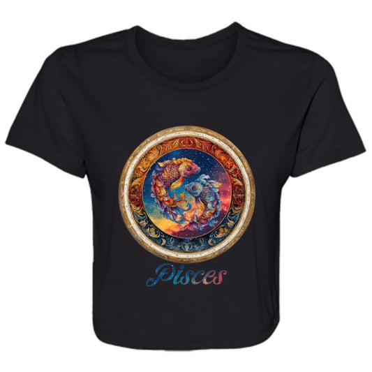 Flowy Cropped Tee Zodiac Pisces