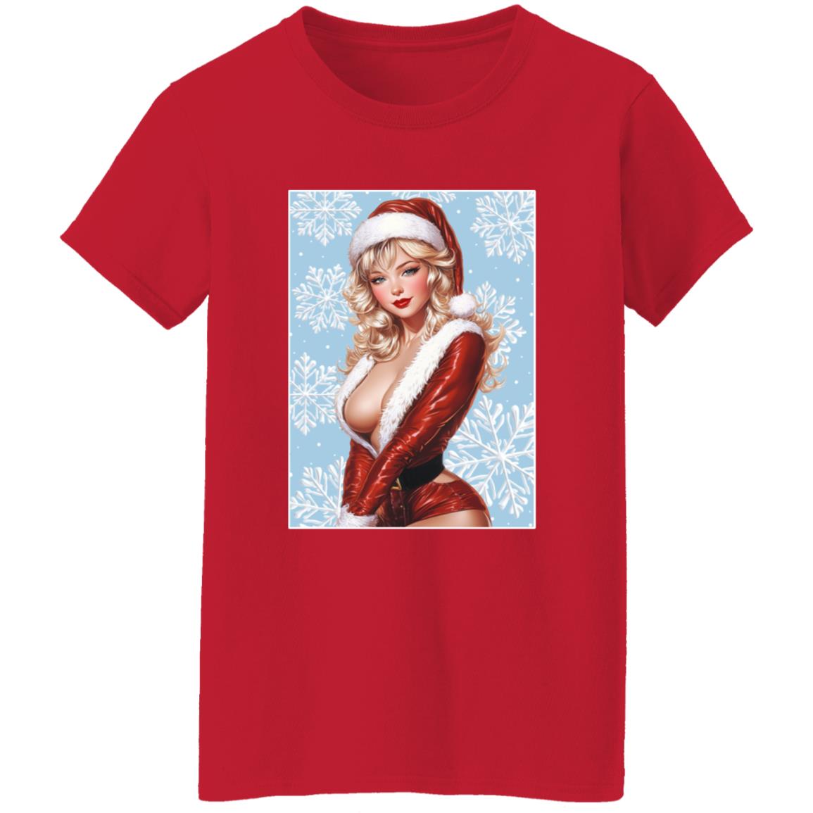 Oversized T-Shirt Santa Pin Up Lady