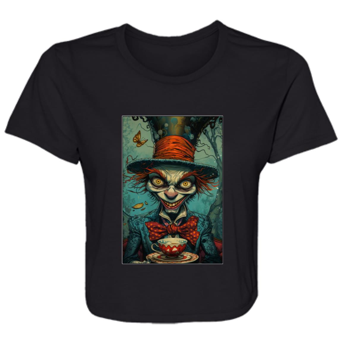 Flowy Cropped Tee Mad Hatter