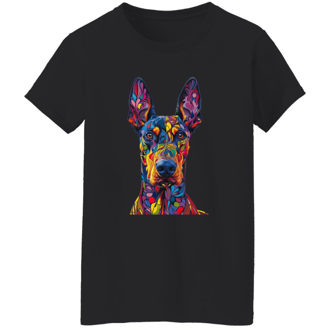 Oversized T-Shirt Colorful Abstract Doberman