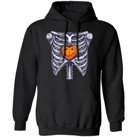 Pullover Hoodie Pumpkin Heart Rib Cage