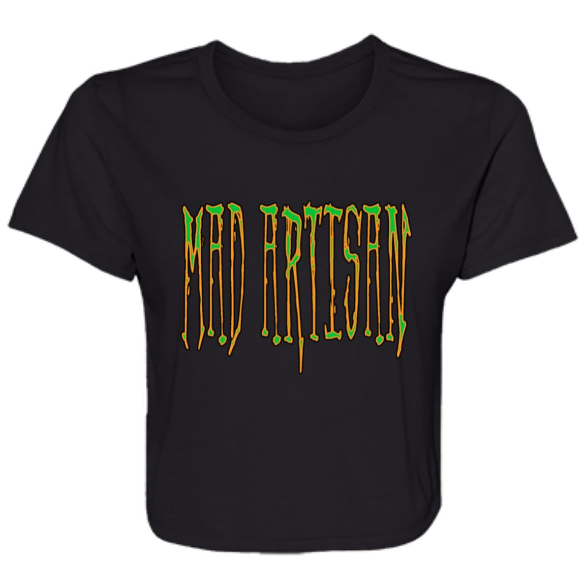 Flowy Cropped Tee Mad Artisan Green Logo