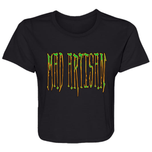 Flowy Cropped Tee Mad Artisan Green Logo