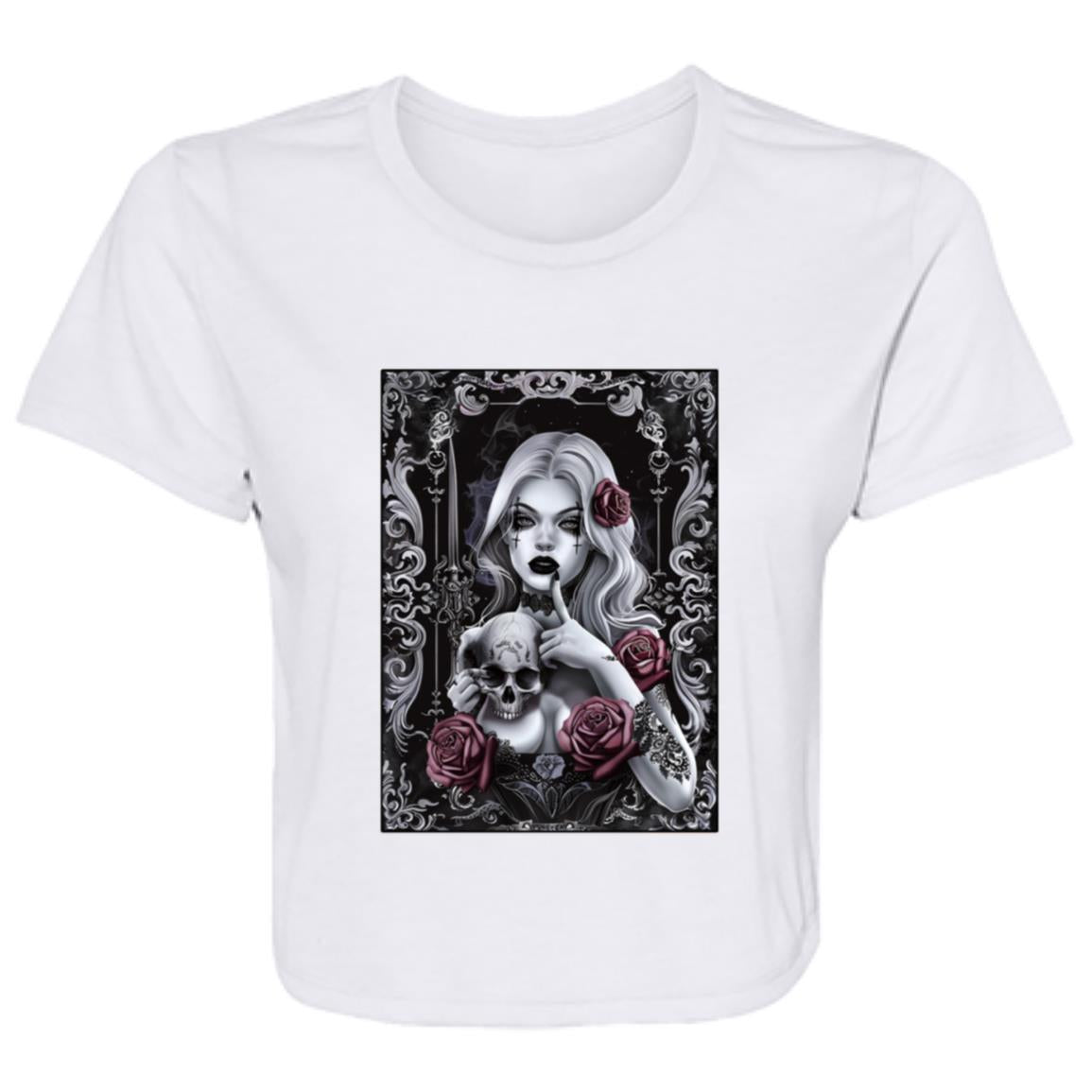 Flowy Cropped Tee Goth Girl Portrait