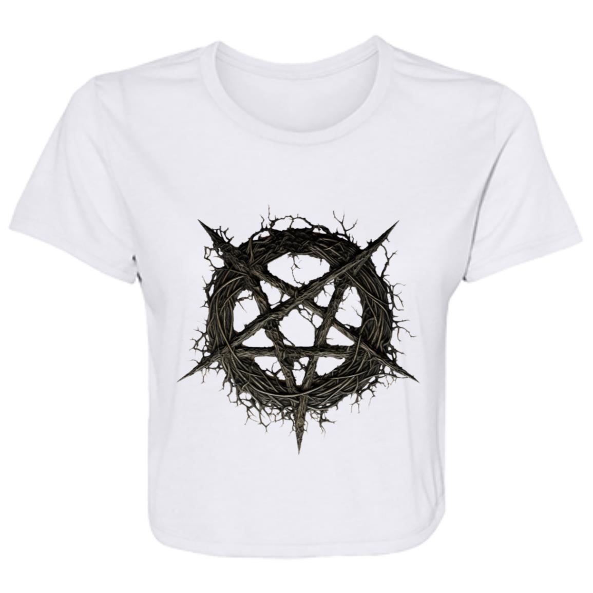 Flowy Cropped Tee Thorny Pentagram