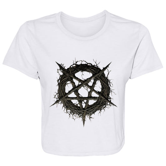 Flowy Cropped Tee Thorny Pentagram