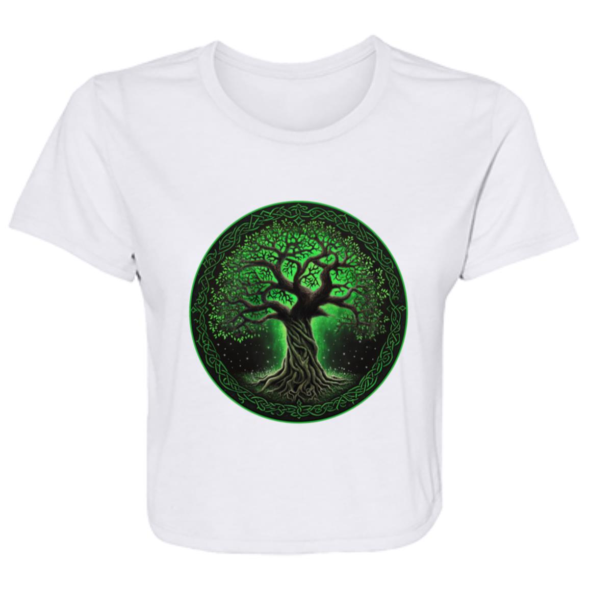Flowy Cropped Tee Celtic Tree