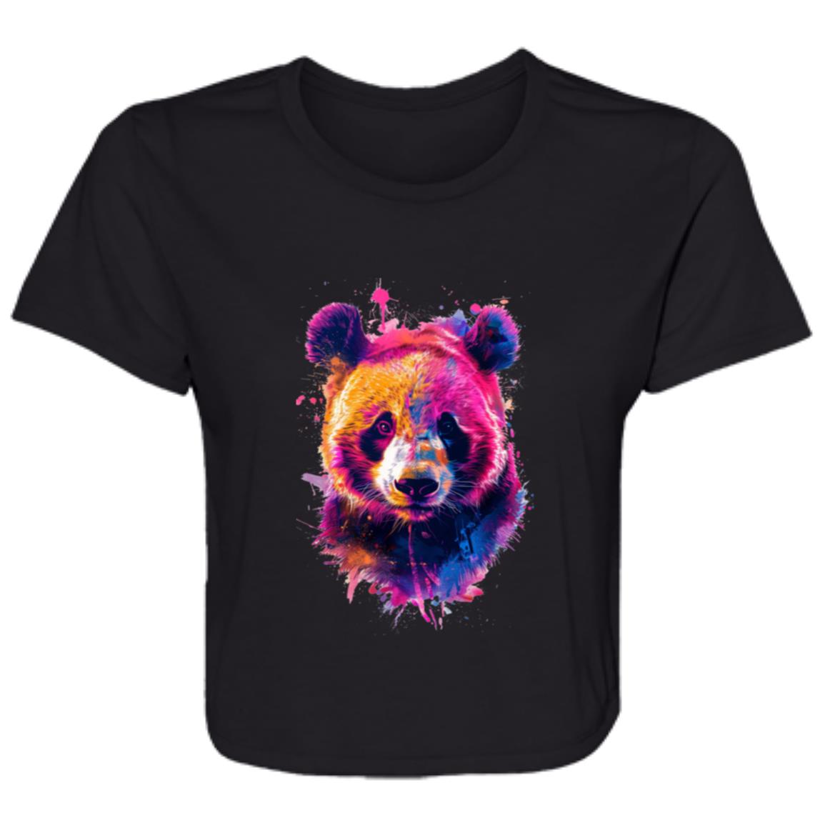 Flowy Cropped Tee Abstract Panda