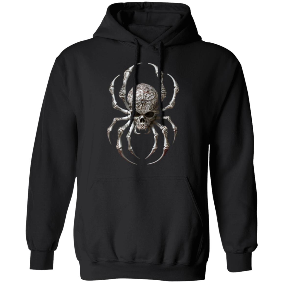 Pullover Hoodie Ornamental Skull Spider