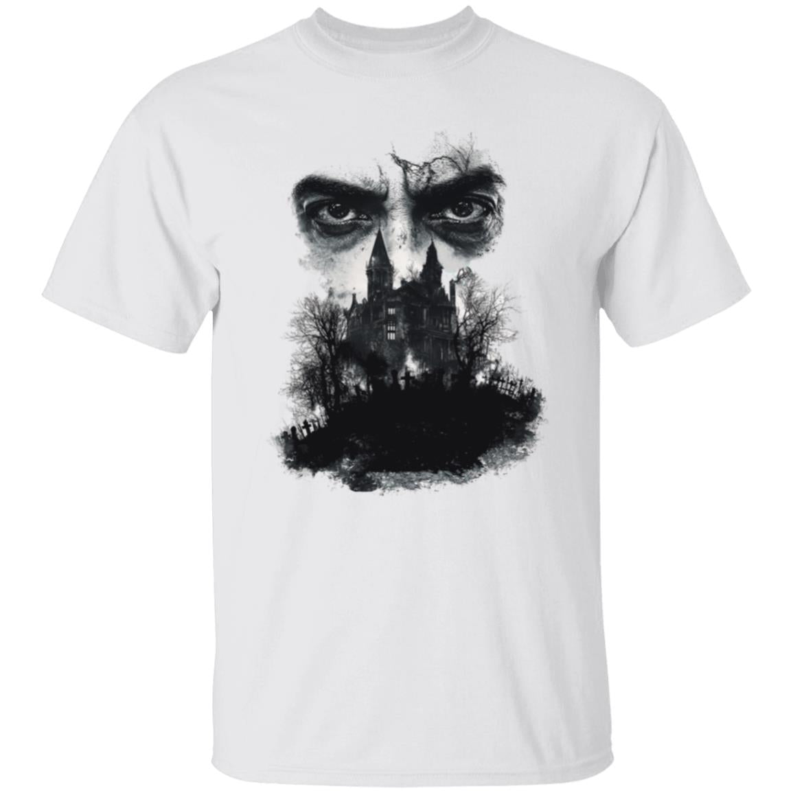 Oversized T-Shirt Glaring Eyes Over Gothic Mansion
