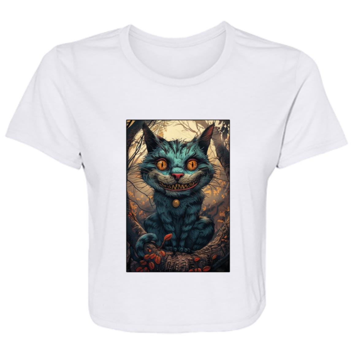 Flowy Cropped Tee Cheshire Cat