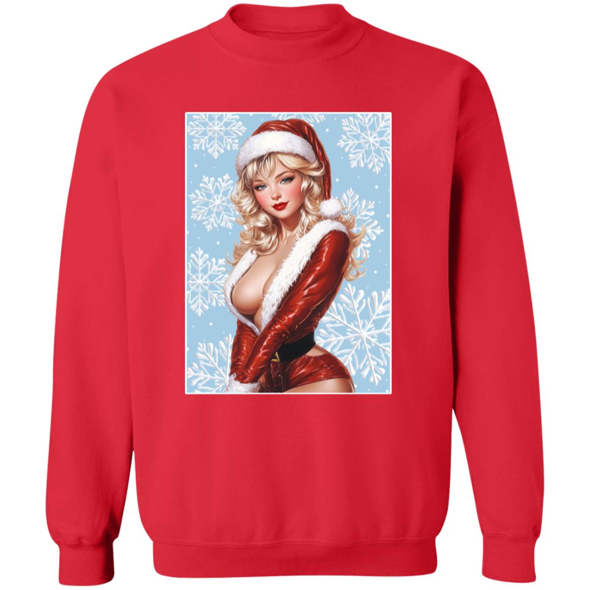 Pullover Sweatshirt Santa Pin Up Lady