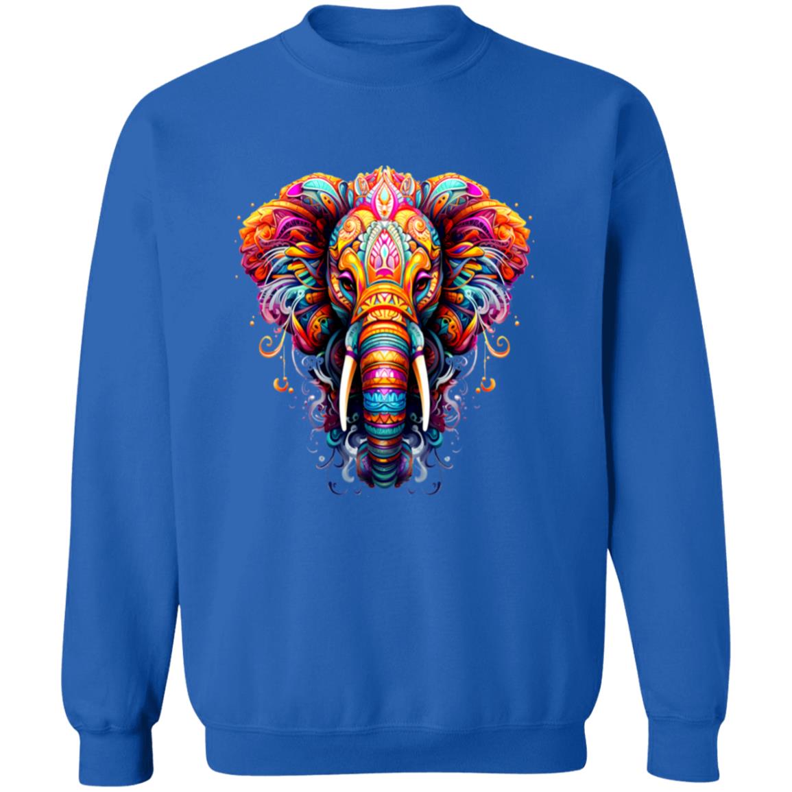 Pullover Sweatshirt Psychedelic Elephant