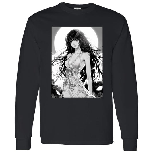 LS T-Shirt Anime Woman In Floral Dress